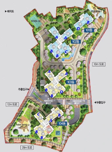 힐스테이트 동작 시그니처 단지 배치도와 101동 위치